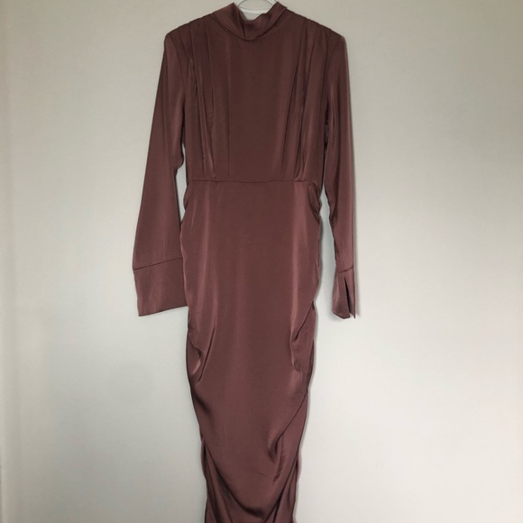 Veiled collection rouched satin maxi dress - Picture 3 of 4